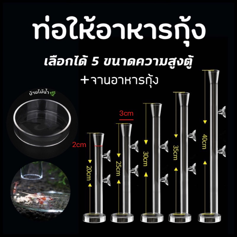 ท่อให้อาหารกุ้ง-หลอดให้อาหารกุ้ง-จานอาหารกุ้ง-shrimp-feeding-food-tube-suction-cup-บ้านไม้น้ำ