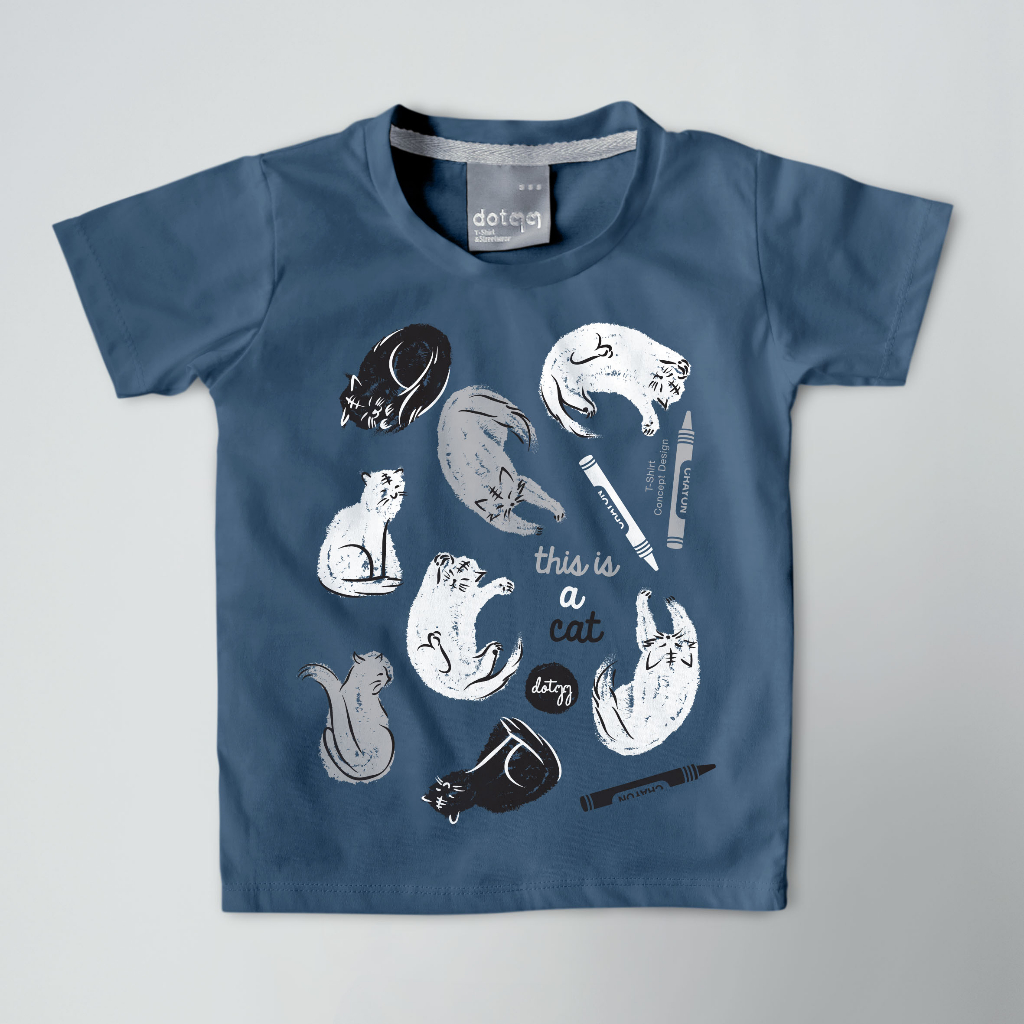 dotdotdot-เสื้อยืดเด็ก-t-shirt-concept-design-ลาย9cat-และ-tree