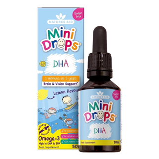 ✈️PRE-ORDER✈️ วิตามินบำรุงสมองสำหรับเด็ก Natures Aid Mini Drops DHA Omega-3 Brain &amp; Vision Support