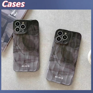 คูปองเคลม🎀คสไอโ case for iphone 11 12 การแสดงผลสีดำหยัก เคส 14 13 12 11 pro max เคสโทรศัพท์แบบนิ่มเคลือบมัน