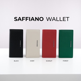 (ใส่โค้ด NBAUW2 ลด98.-) Saffiano Wallet กระเป๋าสตางค์ใบยาวหนังกันรอย