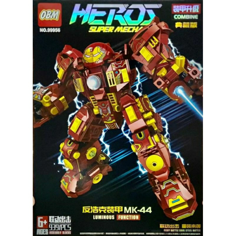 โมเดลตัวต่อเลโก้จีน-no-99956-โมเดล-ironman-hulkbuster-mark-mk44-mecha-จํานวน-939-ชิ้น