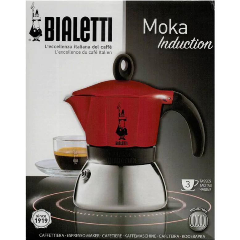 koffee-house-หม้อต้มกาแฟ-bialetti-รุ่นโมคาอินดักชั่น-สีแดง-ขนาด-3-ถ้วย