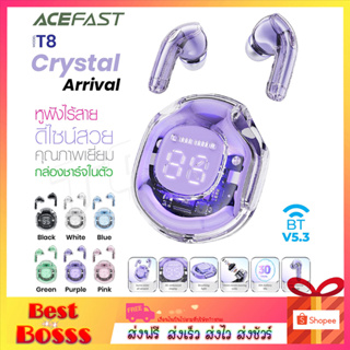 Acefast รุ่น T8 Crystal TWS headset หูฟังไร้สาย บลูทูธ 5.3 หูฟังพร้อมเคส ลดเสียงรบกวน ควบคุมแบบสัมผัส