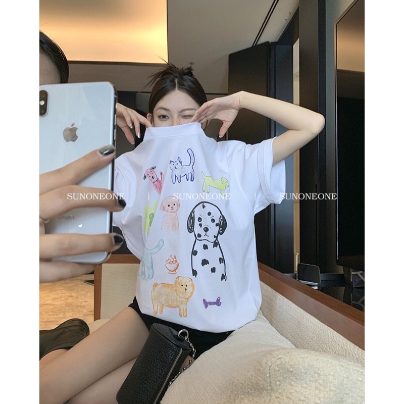 พร้อมส่ง-เสื้อยืด-ผ้านิ่ม-สกรีนลายด้านหน้า-ผ้าดีมาก-งานป้ายwg-we