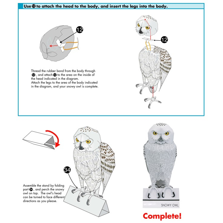 โมเดลกระดาษ-3d-snowy-owl-นกเค้าแมวหิมะ-กระดาษโฟโต้เนื้อด้าน-กันละอองน้ำ-ขนาด-a4-220g