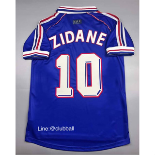 (Retro)เสื้อฟุตบอล ทีมชาติฝรั่งเศสเหย้า ปี 1998 +ZIDANE 10