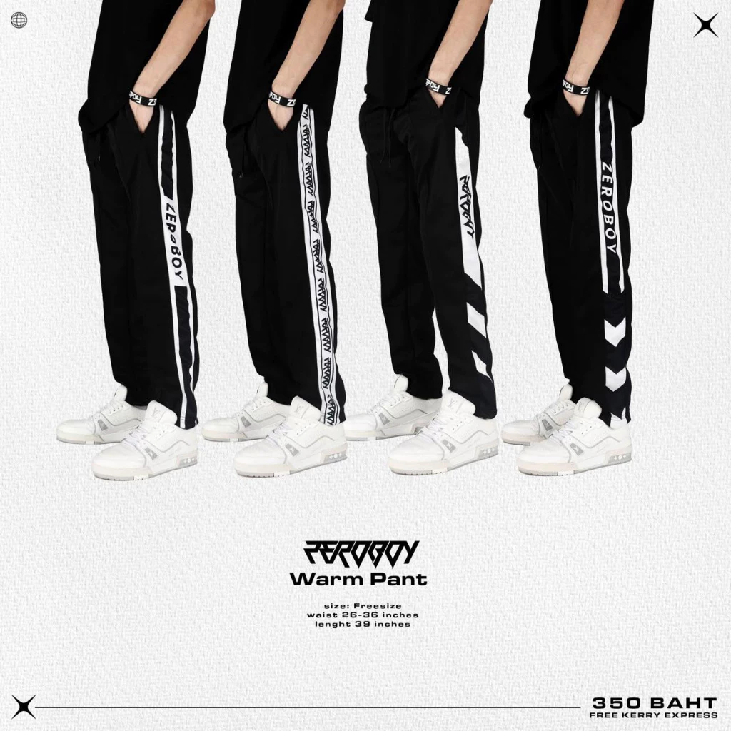 ZEROBOY - Warm Pant กางเกงขายาวผ้าวอร์มแถบพิมพ์