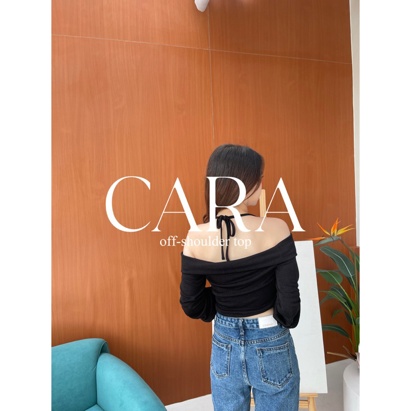 cara-off-shoulder-เสื้อปาดไหล่ผ้ายืดเนื้อวิ้ง-dressylismm