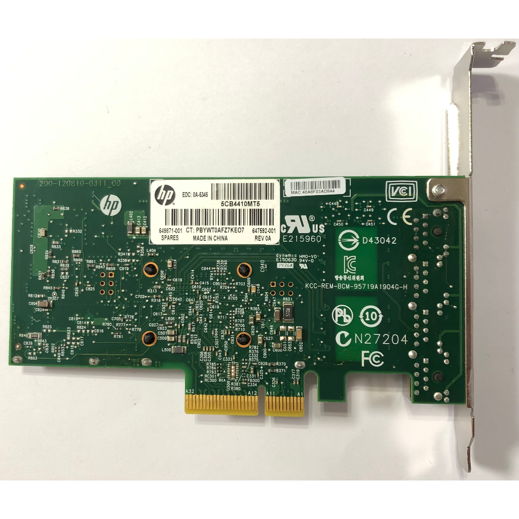 อะแดปเตอร์ HP Ethernet 1Gb 4 พอร์ต 331T 647594-B21 649871-001 647592 ...