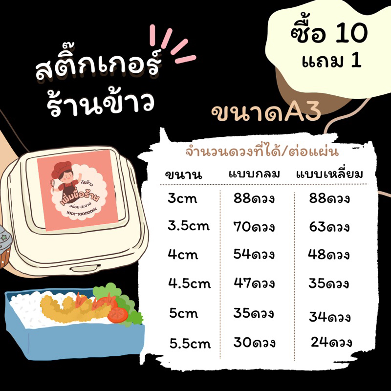 สติ๊กเกอร์ร้านข้าวy-สไตล์มินิมอล-ขนาด-a3-สติ๊กเกอร์กันน้ำ-100