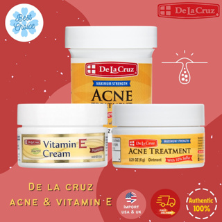 พร้อมส่ง ✨ใหม่ De La Cruz ขี้ผึ้งรักษาสิว Sulfur Ointment Vitamin E Cream ขนาด 6 กรัม สิวหายจริง ไม่ดื้อยา Acne