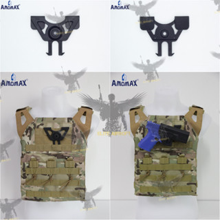 เพลทติดเสื้อเกราะ-เข็มขัดแบบระบบ Molle ยี่ห้อ Amomax (Molle Attachment)  ● คุณสมบัติ : 1. วัสดุผลิตจาก โพลิเมอร์เกรดกอง