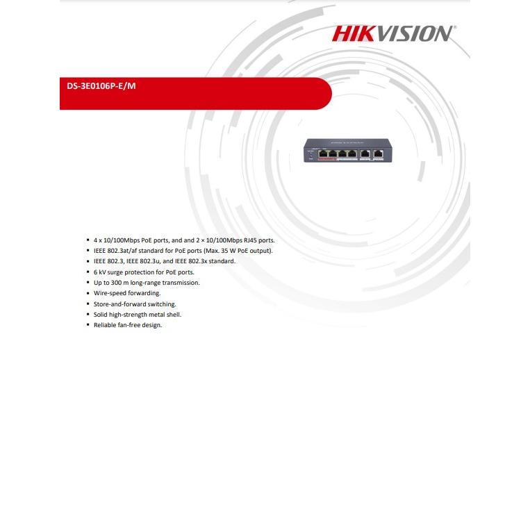 hikvision-ds-3e0106p-e-m-fast-ethernet-unmanaged-poe-switch