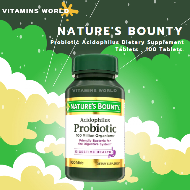 Nature's Bounty Probiotic Acidophilus Dietary Supplement Tablets , 100