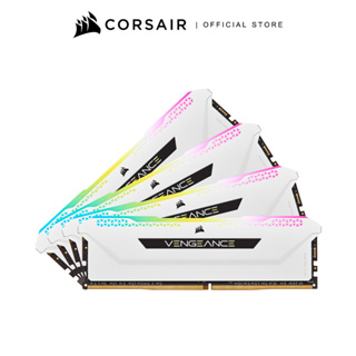 CORSAIR RAM VENGEANCE RGB PRO SL 64GB (4 x 16GB) DDR4 DRAM 3600MHz C18 Memory Kit – White