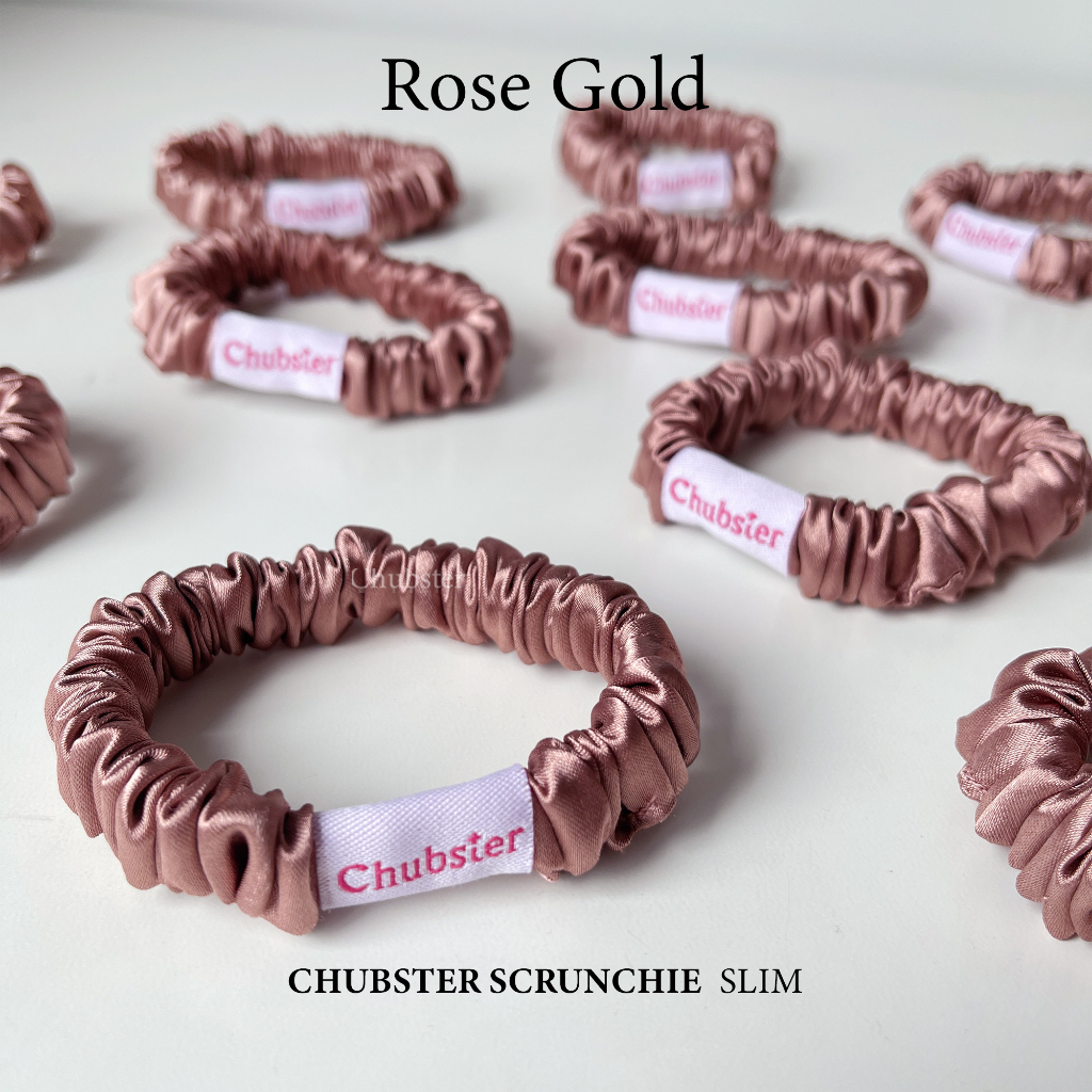 รุ่นสลิม-rose-gold-ยางรัดผม-satin-slim-scrunchie-ยางรัดผมซาติน-หนานุ่ม