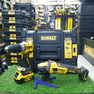 DEWALT SET ชุดสว่านกระแทก+เครื่องเจียร ไร้สาย 20V.รุ่น DCK2216P2T-B1(DCD805+DCG409)