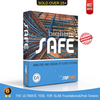 CSI SAFE v21 โปรแกรมออกแบบ Flat slab Post tensioned Foundation