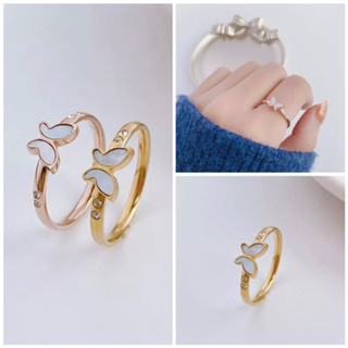 lovely ring stanless steel | พร้อมส่งจากไทย🚩 แหวนผีเสื้องานน่ารักมากสแตนเลส ไม่ลอกไม่ดำ งานสวยน่ารัก