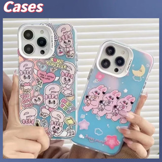 คูปองเคลม🎀เคสไอโ case for iphone 11 12 เลเซอร์รักกระต่ายน่ารัก เคส 14 13 12 11 pro max เคสมือถือกันกระแทก