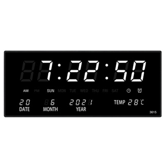 นาฬิกาดิจิตอล (HB3615) 36x15x3cm นาฬิกา ตั้งโต๊ะ LED DIGITAL CLOCK นาฬิกาแขวน นาฬิกาตั้งโต๊ะ