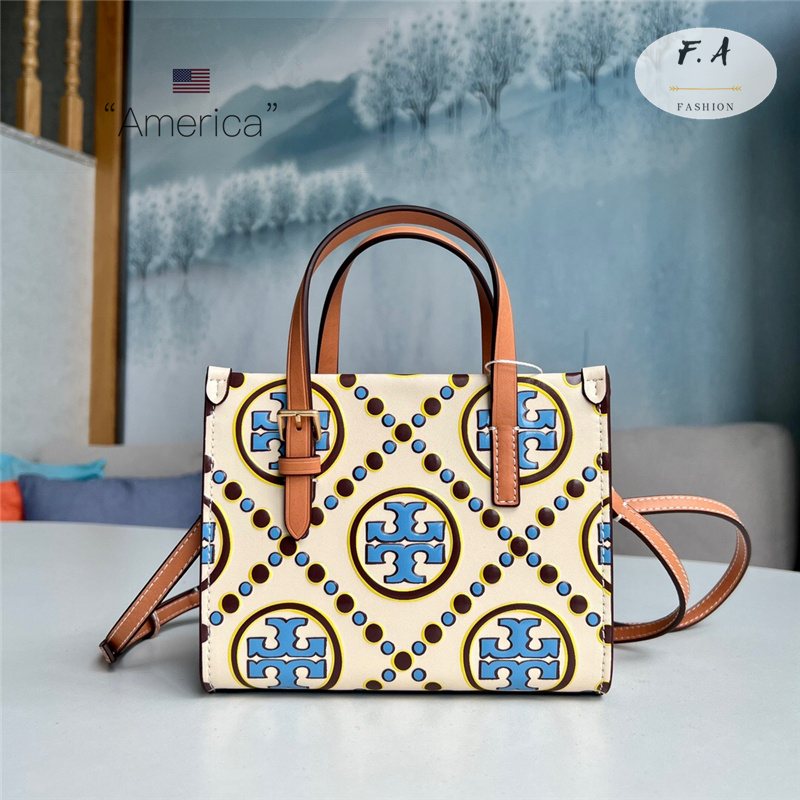 f-a-ว่าแท้100-tory-burch-แท้-t-monogram-contrast-embossed-color-matching-samll-tote-bag-กระเป๋าสะพาย-143639