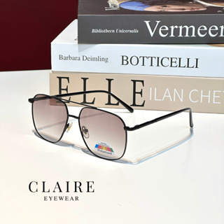 CLAIRE : (P6) แว่นกันแดดพับได้ รุ่น Polarized สี Light Brown แว่นตากันแดด