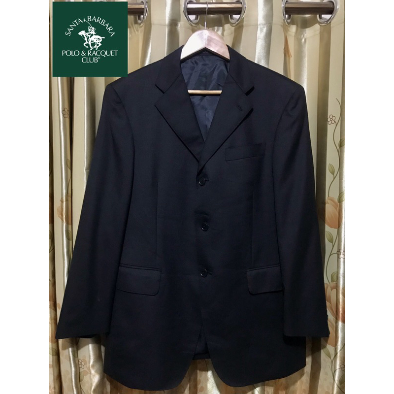 santa-barbara-polo-amp-racquet-club-black-tailored-jacket-blazer-suit-สูท-เบลเซอร์-สีดำแบรนด์โปโล-สูทสีดำ-สูททำงาน