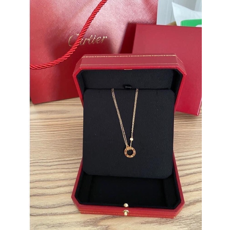 พร้อมส่ง-cartier-สร้อยคอ-โรสโกลด์-กล่องครบ