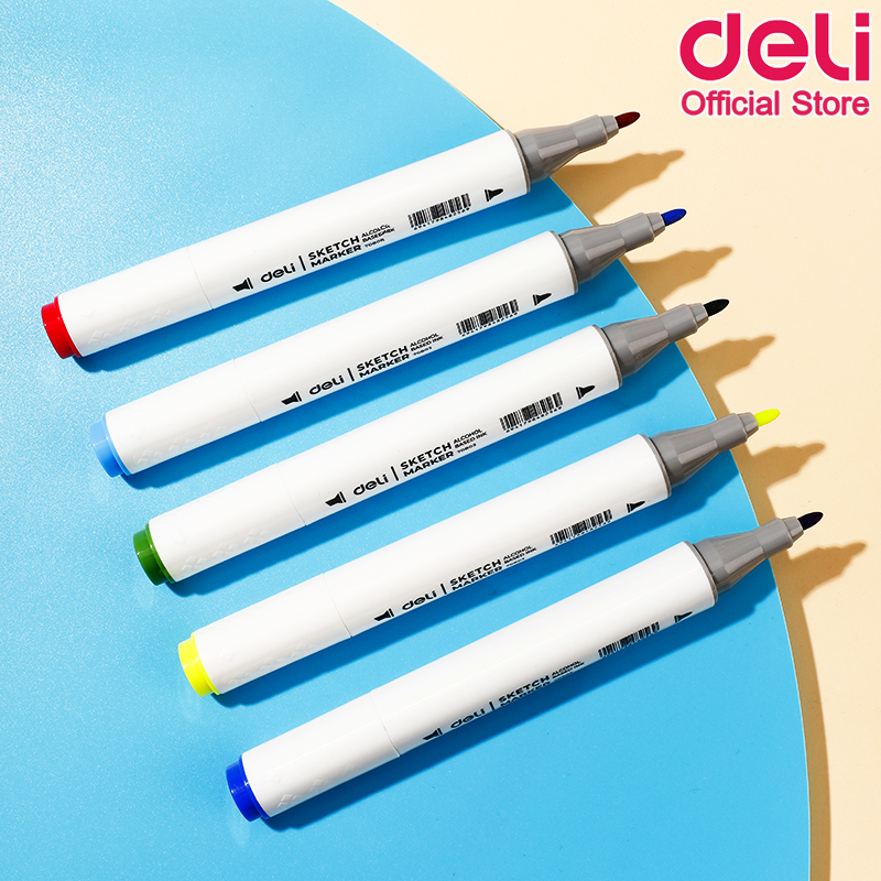 deli-70803-48-sketch-marker-48-colors-ชุดปากกามาร์กเกอร์-2-หัว-48-สี-มาร์กเกอร์-สี-สีวาดรูป-อุปกรณ์วาดรูป-เครื่องเขียน-อุปกรณ์การเรียน