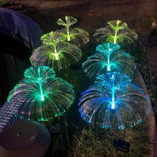 ไฟแมงกะพรุน พลังงานแสงอาทิตย์สองชั้นไฟ LED 7สี IP65กันน้ำ5 W 1.2V โคมไฟสไตล์วินเทจเครื่องตกแต่งภายนอกสำหรับสนามหญ้า