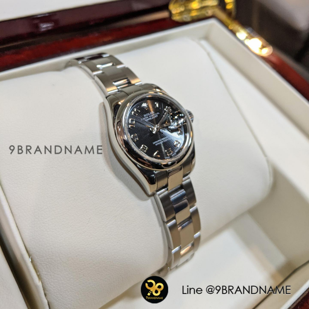 used-rolex-oyster-perpetual-ตัน-สายเต้าหู้-steel-หน้าแผ่นซีดีดำ-สภาพนางฟ้า-lady-9brandname