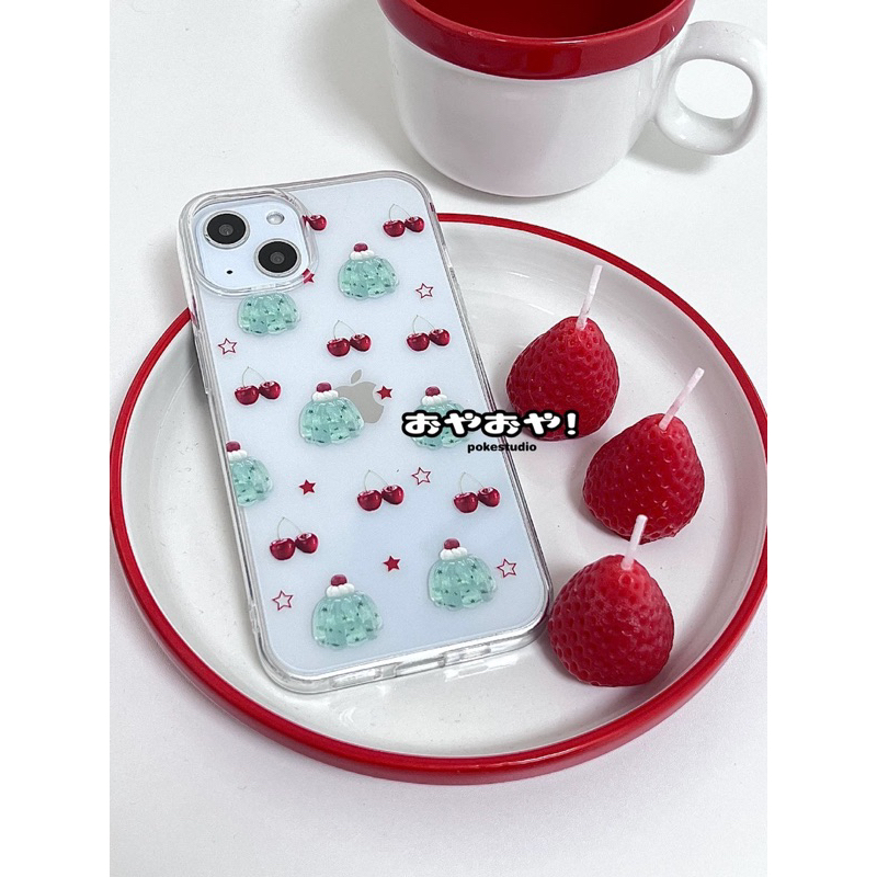 cherry-soda-jelly-case-from-pokestudio-เคสไอโฟนใสพิมพ์ลายเชอรี่