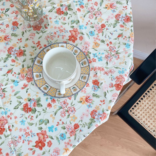 (พร้อมส่ง🌷) ผ้าปูโต๊ะลายดอกไม้ ins Orange Flower Tablecloth!