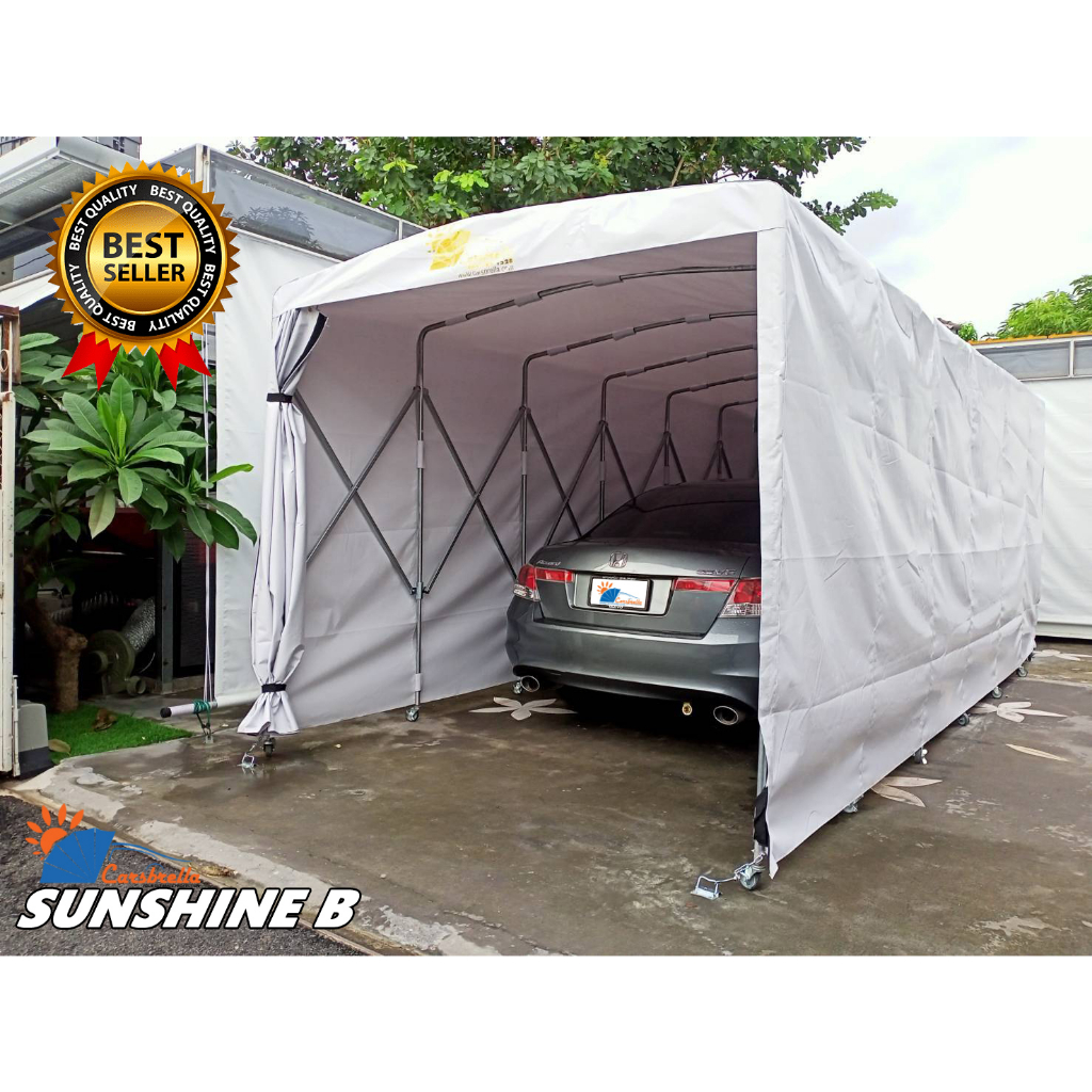 โรงจอดรถพับได้-โรงจอดรถสำเร็จรูป-carsbrella-รุ่น-sunshine-b-215cm-สามารถ-ยืด-หด-พับ-เก็บ-ได้-ใช้งานสะดวก