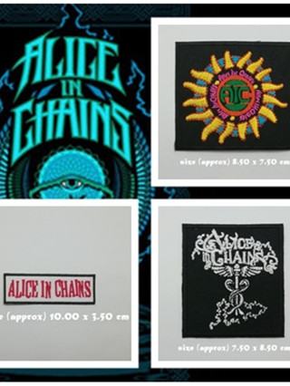 ตัวรีดติดเสื้อ งานปัก ตกแต่งเสื้อผ้า แจ๊คเก็ต Alice In Chains Embroidered Iron on Patch  DIY