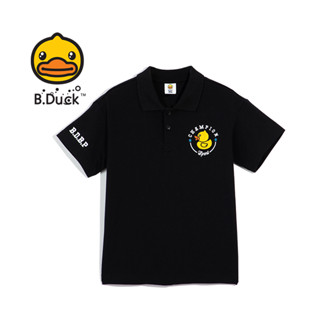 B.Duck เด็กโปโลปุ่มคอแขนสั้นเสื้อยืดเด็กฤดูร้อนใหม่ผ้าฝ้ายพิมพ์เสื้อยืดด้านบน