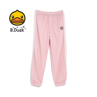 B.Duck กางเกงขายาว เด็กผู้หญิง เอวยางยืด ลายเป็ดล้วน โลโก้ กางเกงกีฬาลำลอง Unisex