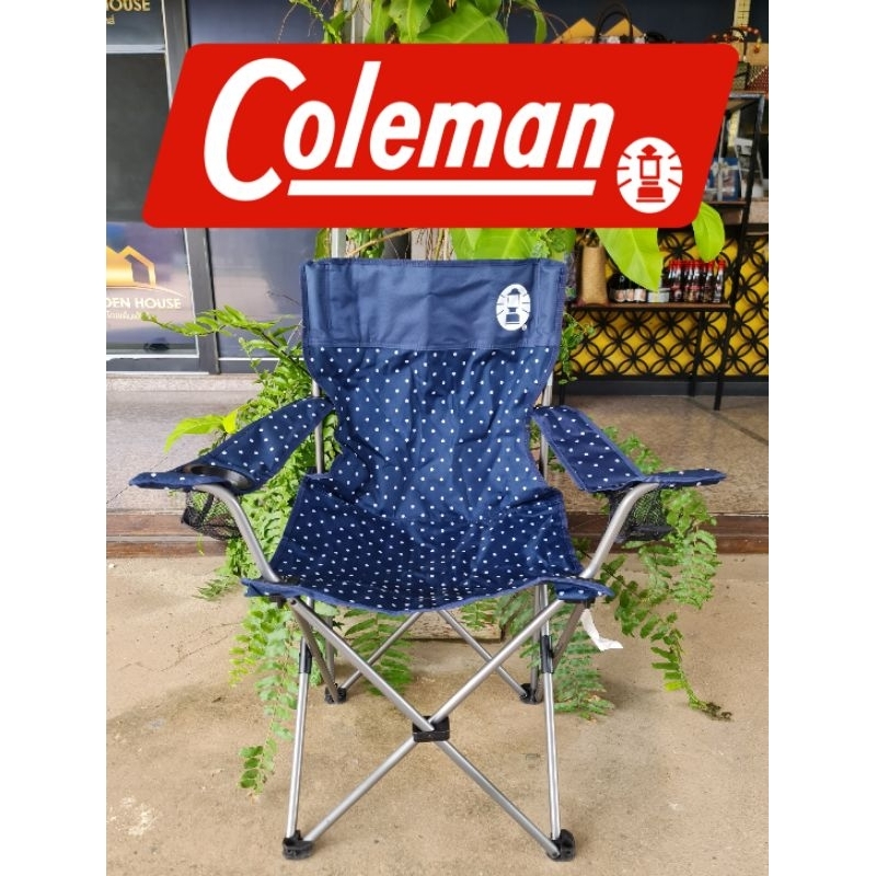 เก้าอี้-coleman-resort-chair-navy-dot-เก้าอี้แค้มป์ปิ้ง-ของมือสองญี่ปุ่น