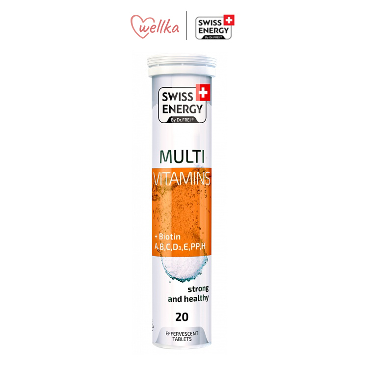 Swiss Energy Multivitamins plus biotin (1 หลอด) เม็ดฟู่วิตามินรวม+ไบโ