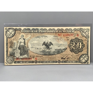 ธนบัตรรุ่นเก่าของประเทศเม็กซิโก ชนิด20Pesos ปี1914