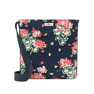 Cath Kidston  Zipped Messenger Bag Geraniums Navy