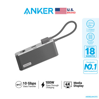 Anker 655 USB-C Hub (8-in-1) 4K HDMI, Tranfer Data 10Gbps, 100W PD, 1 Gbps Ethernet, 3.5mm AUX สำหรับ MacBook Labtop - AK372