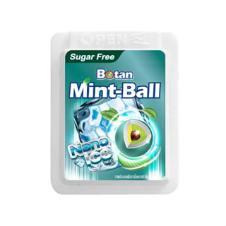(ล๊อตใหม่ 3/25) Botan Nano Ice Mint-Ball &gt;เขียว&lt; โบตัน นาโนไอซ์ เย็นนาน ชุ่มคอ 4 g บรรจุ 20 เม็ด