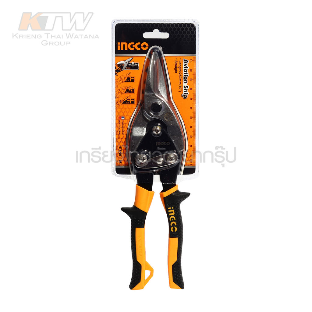 กรรไกรตัดแผ่นเหล็ก10นิ้ว ตัดตรง HTSN0110S ingco | Shopee Thailand