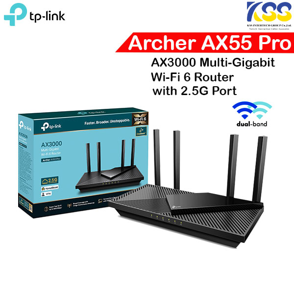 Router TP-LINK (Archer AX55 PRO) Wireless AX3000 Multi-Gigabit Wi-Fi 6 ...