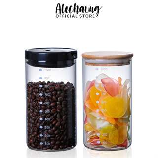 Alechaung โหลแก้วสูญญากาศ มี4 ขนาด โหลเก็บของแห้ง ทนความร้อน ความเย็น ใส่ของแห้ง ธัญพืช ชา ขนม เครื่องปรุงรส โหลแก้วมีฝา