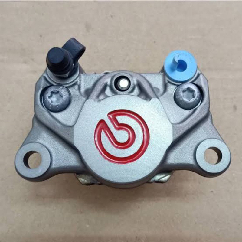 ปั้มเบรค-brembo-2pot-ปักข้างเทาโลโก้แดง-สำหรับใส่รถทุกรุ่น