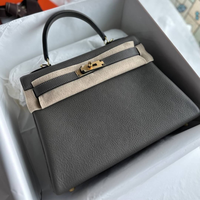 กระเป๋าผู้หญิงแบรนด์เนม-etain-color-togo-leather-silver-hardware-full-handmade-size-28